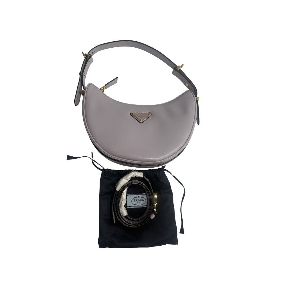 Prada Arque Leather Shoulder Bag in Wisteria